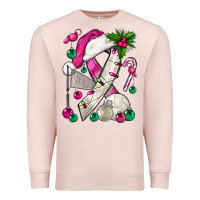 Pale Pink Pink Christmas Breast Cancer Ribbon Volleyball Premium Sweatshirt - BundleAndBundleShop