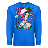 True Royal Pink Christmas Breast Cancer Ribbon Volleyball Premium Sweatshirt - BundleAndBundleShop