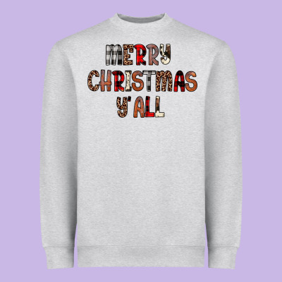 Merry Christmas Y All Heavyweight Sweatshirt Designed By Jahusdesignshop