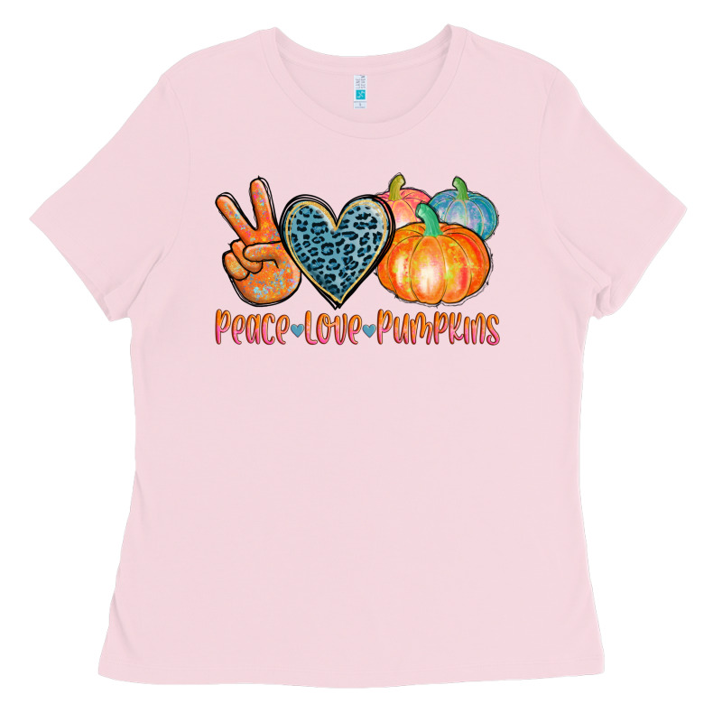 Peace Love Pumpkins Ladies Tee by AdoDesignShop | Teevron