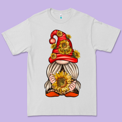 Premium Tee western gnome with sunflowers