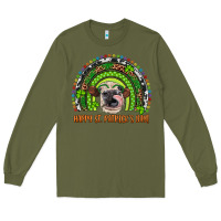 Army Green Western Happy St. Patrick's Day Cow Rainbow Long Sleeve Tee - Artiststas
