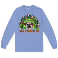 Colony Blue Western Happy St. Patrick's Day Cow Rainbow Long Sleeve Tee - Artiststas