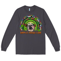 Smoke Western Happy St. Patrick's Day Cow Rainbow Long Sleeve Tee - Artiststas