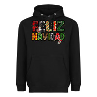 Black feliz navidad Heavyweight Hoodie - MaliasSmallBusiness