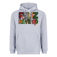 Heather Grey feliz navidad Heavyweight Hoodie - MaliasSmallBusiness
