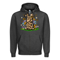 Charcoal Heather western floral bunny Zipper Hoodie - MaliasSmallBusiness