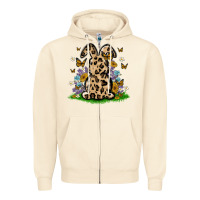 Sandshell western floral bunny Zipper Hoodie - MaliasSmallBusiness