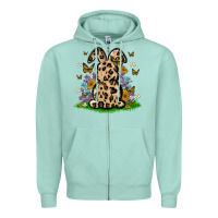 Seafoam western floral bunny Zipper Hoodie - MaliasSmallBusiness