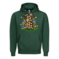 Sports Green western floral bunny Zipper Hoodie - MaliasSmallBusiness