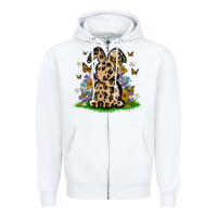 White western floral bunny Zipper Hoodie - MaliasSmallBusiness
