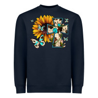 Navy cross with sunflower Heavyweight Sweatshirt - JahusDesignShop