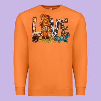 Love Fall Gnome Premium Sweatshirt Designed By Bundleandbundleshop
