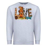 Heather Grey Love Fall Gnome Premium Sweatshirt - BundleAndBundleShop