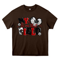 Chocolate Brown my heart is on that field soccer Heavy Core Tee - MaliasSmallBusiness