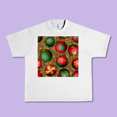Christmas Ornaments And Leopard Seamless Pattern Urban Heavy Tee Designed By Bundleandbundleshop