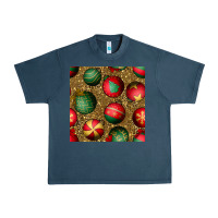Midnight Navy christmas ornaments and leopard seamless pattern Urban Heavy Tee - BundleAndBundleShop