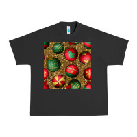 Pigment Black christmas ornaments and leopard seamless pattern Urban Heavy Tee - BundleAndBundleShop