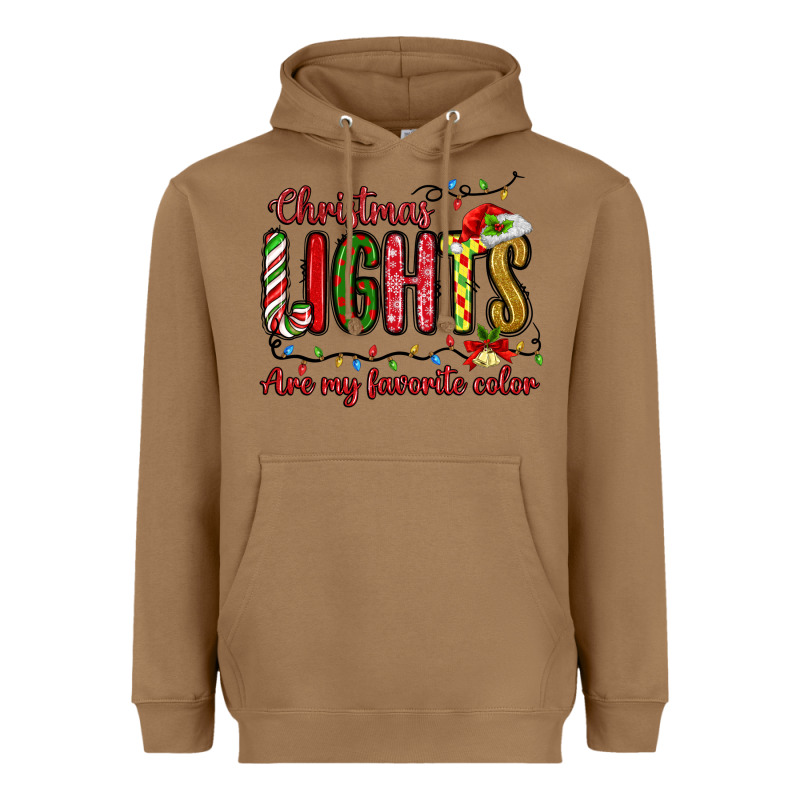 Christmas Lights Are My Favorite Color Heavyweight Hoodie by MaliasSmallBusiness | Teevron