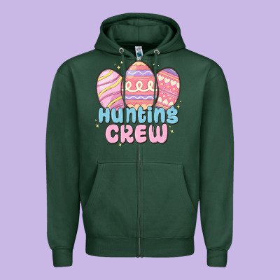 Hunting Crew Zipper Hoodie Designed By Maliassmallbusiness