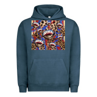 Pigment Midnight Navy American flag lips leopard  tumbler Urban Hoodie - HowdyJamesFarm