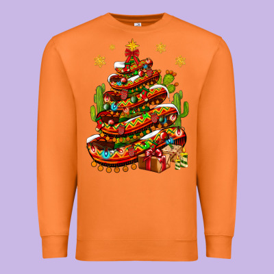 Christmas Feliz Navidad Sombrero Tree Premium Sweatshirt Designed By Bundleandbundleshop