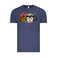 Vintage Denim Christmas penguin coffee Vintage Tee - JahusDesignShop