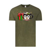 Vintage Olive Christmas penguin coffee Vintage Tee - JahusDesignShop