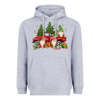 Heather Grey christmas gnomes truck Heavyweight Hoodie - MaliasSmallBusiness
