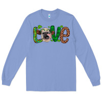Colony Blue Western St. Patrick's Day Love Cow Long Sleeve Tee - Artiststas