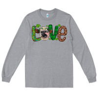 Heather Grey Western St. Patrick's Day Love Cow Long Sleeve Tee - Artiststas