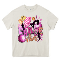 Cream dance vibes Heavy Core Tee - MaliasSmallBusiness
