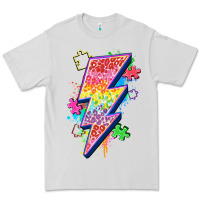 Dove Grey lightning bolt autism Premium Tee - Zillion Design Studio