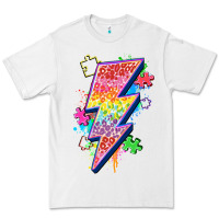 White lightning bolt autism Premium Tee - Zillion Design Studio