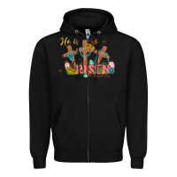 Black he is risen Zipper Hoodie - MaliasSmallBusiness