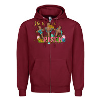 Burgundy he is risen Zipper Hoodie - MaliasSmallBusiness