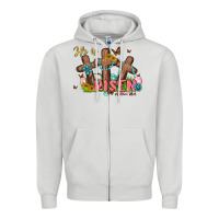 Dove Grey he is risen Zipper Hoodie - MaliasSmallBusiness
