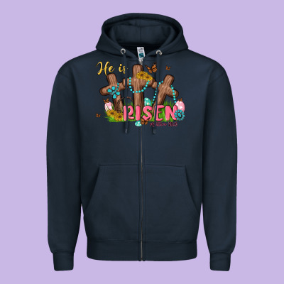 He Is Risen Zipper Hoodie Designed By Maliassmallbusiness