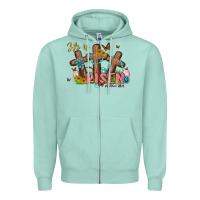 Seafoam he is risen Zipper Hoodie - MaliasSmallBusiness