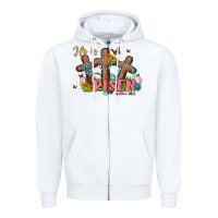 White he is risen Zipper Hoodie - MaliasSmallBusiness