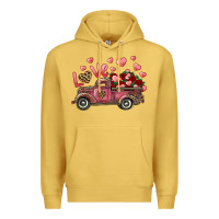Antique Gold love truck with roses and leopard Premium Hoodie - RanaPortraitStore