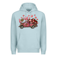 Blue Mist love truck with roses and leopard Premium Hoodie - RanaPortraitStore