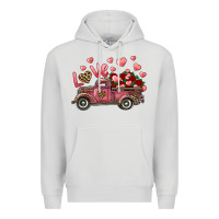 Dove Grey love truck with roses and leopard Premium Hoodie - RanaPortraitStore