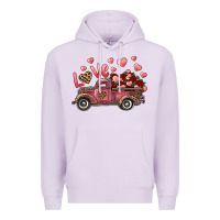 Lilac love truck with roses and leopard Premium Hoodie - RanaPortraitStore