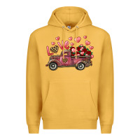 Mustard love truck with roses and leopard Premium Hoodie - RanaPortraitStore