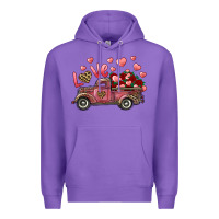 Purple love truck with roses and leopard Premium Hoodie - RanaPortraitStore