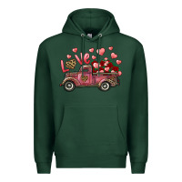 Sports Green love truck with roses and leopard Premium Hoodie - RanaPortraitStore