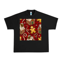 Black christmas gingerbread cookie house seamless pattern Urban Heavy Tee - BundleAndBundleShop