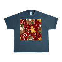 Midnight Navy christmas gingerbread cookie house seamless pattern Urban Heavy Tee - BundleAndBundleShop