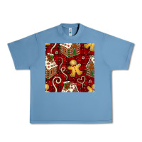 Pebble Blue christmas gingerbread cookie house seamless pattern Urban Heavy Tee - BundleAndBundleShop